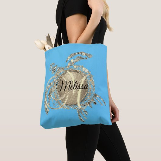 Glam Turtle Monogram Tote Bag (Dichtbij)