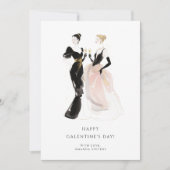 Glam Two Pretty Elegant Women Galentine's Day Kaart (Voorkant)