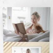 Glam Two-Tone Goud/Zilver Kalligrafie Foto Drieluik Kaart (Binnenzijde eerst)