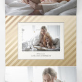 Glam Two-Tone Goud/Zilver Kalligrafie Foto Drieluik Kaart (Binnenkant midden)