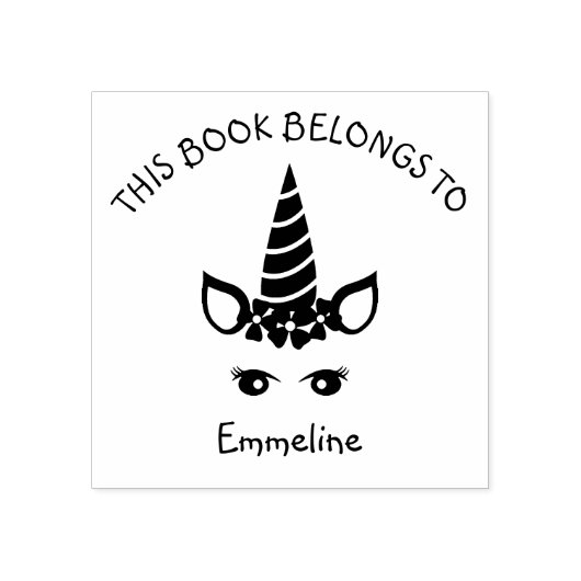 Glam Unicorn Bookplate Dit boek behoort tot de naa Rubberstempel (Afrduk)