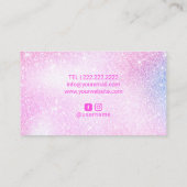 Glam Unicorn Glitter Chic Lips Makeup Artist Visitekaartje (Achterkant)