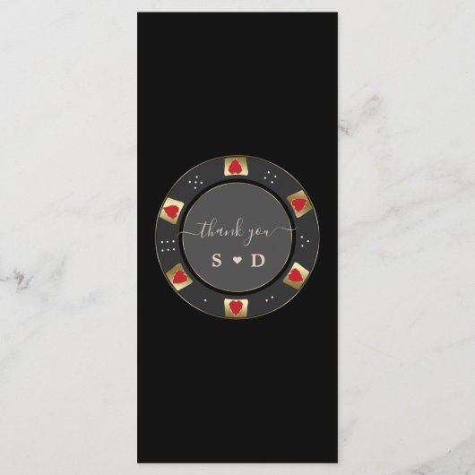 Glam Vegas Casino Gouden Pokerchip Trouw  Menu (Achterkant)