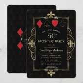 Glam Vegas Casino Royale Art Deco 50th Birthday Kaart (Voorkant / Achterkant)