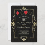 Glam Vegas Casino Royale Art Deco 50th Birthday Kaart (Voorkant)