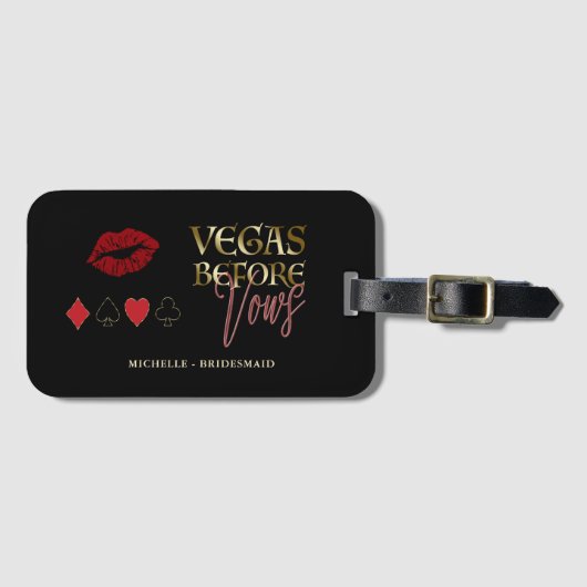 Glam Vegas Voor Huwelijkse Voorwaarden Casino Meid Bagagelabel (Voorkant (horizontaal))
