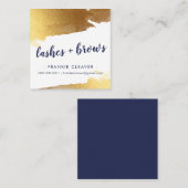 GLAM VERGULDE GOUDEN RANDEN met de hand geletterd  Vierkante Visitekaartje (Voorkant / Achterkant)