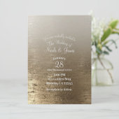 Glam vergulde gouden Rozen Modern Elegance bruilof Kaart (Staand voorkant)