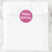 Glam Verjaardag Wit Paars Glitters Glans Ronde Sticker (Tas)