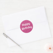 Glam Verjaardag Wit Paars Glitters Glans Ronde Sticker (Envelop)