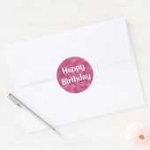 Glam Verjaardag Wit Paarse Glitters Glans Ronde Sticker (Envelop)