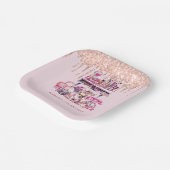 Glam Verjaardagsfeestmake-up gepersonaliseerd Papieren Bordje (Gebogen)