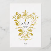  Glam Victoriaans Moody Love Potion Wedding Folie Uitnodiging (Achterkant)