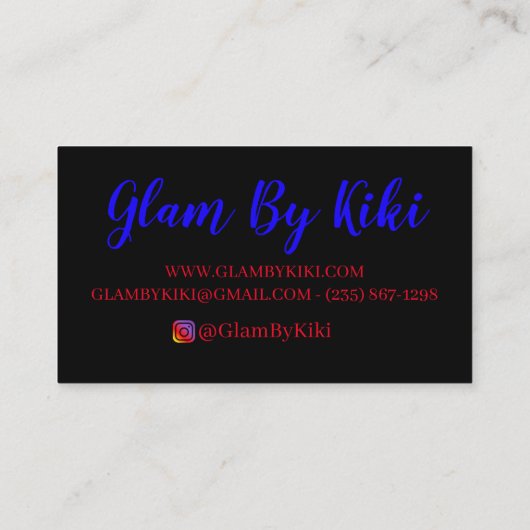 Glam Visitekaartjes (Achterkant)