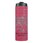 Glam Viva Magenta en Silver Glitter Seahorse Thermosbeker (Voorkant)