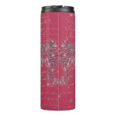 Glam Viva Magenta en Silver Glitter Seahorse Thermosbeker (Achterkant)