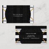 Glam voor zwart-wit en goudvormig, modern visitekaartje (Voorkant / Achterkant)