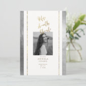 Glam voordat ze loopt Foto Goud & Zilveren Bruid Kaart (Staand voorkant)