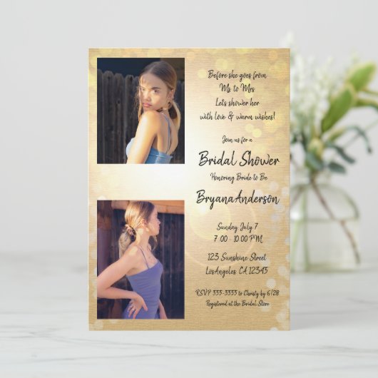 Glam Vrijgezellenfeest met goudzomerlicht Kaart (Staand voorkant)