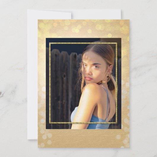 Glam Vrijgezellenfeest met goudzomerlicht Kaart (Achterkant)