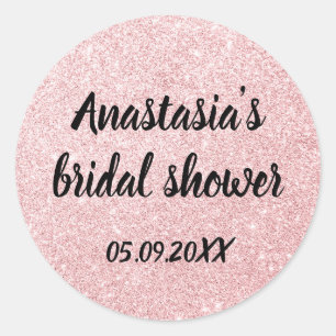 Glam Vrijgezellenfeest Roze Rose Gold Glitter Spar Ronde Sticker