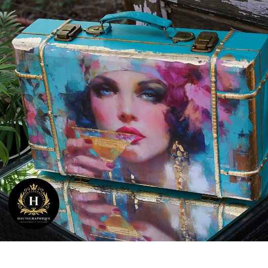  Glam Vrouw met Cocktail Decoupage Tissuepapier