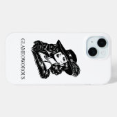 Glam vrouw met kat mode-illustratie Case-Mate iPhone case (Achterkant (horizontaal))