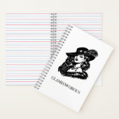 Glam vrouw met kat mode-illustratie notitieboek (Binnen)