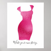 Glam Vrouwelijk Silhouet Inspirerend Poster (Voorkant)