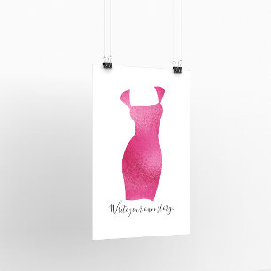 Glam Vrouwelijk Silhouet Inspirerend Poster