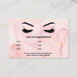 Glam waterverf roze Browbar Eyelash Luxury Visitekaartje