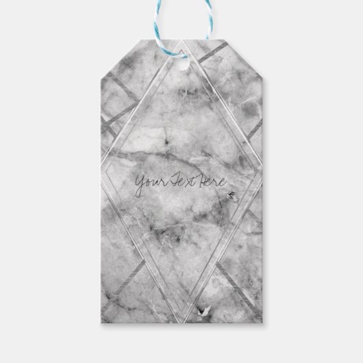 Glam Weddenschap voor grijs en wit Cadeaulabel (Voorkant)