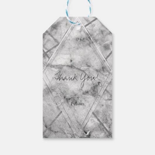 Glam Weddenschap voor grijs en wit Cadeaulabel (Achterkant)