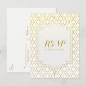 Glam Wedding RSVP Uitnodiging Briefkaart (Voorkant / Achterkant)