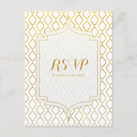Glam Wedding RSVP Uitnodiging Briefkaart (Voorkant)