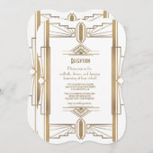 Glam White1920's Great Gatsby 1920s Reception Kaart (Voorkant / Achterkant)