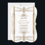 Glam White1920's Great Gatsby 1920s Reception Kaart<br><div class="desc">Glamoureus, romantisch en elegant Charm Roaring 20's Great Gatsby-kaartontwerp, geïnspireerd door de glamour uit de jaren 20, glitz, oud Hollywood en The Great Gatsby. Het is ook beschikbaar op wit. Het gebruik past hulpmiddel aan om uw info toe te voegen. Voor meer, bezoek alsjeblieft mijn Charm Roaring 20's Great Gatsby...</div>
