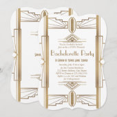 Glam White 1920s Great Gatsby Bachelorette Party Kaart (Voorkant / Achterkant)