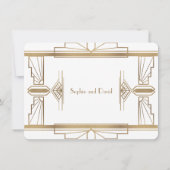 Glam White 1920's Great Gatsby Save The Date (Achterkant)