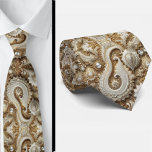 Glam White and Gold Lace Paisley Diamond Neck Tie Stropdas<br><div class="desc">Refined Elegance in Gold & White Lace Paisley Elevate your formal look with this Luxury Gold and White Faux Diamond Paisley Relief Jacquard Neck Tie. Designed for weddings and distinguished occasions, this tie blends timeless sophistication with radiant contrast, making it a standout accessory for grooms, groomsmen, and stylish guests. ✨...</div>