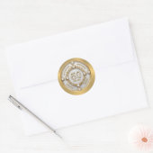 Glam White Diamonds 50ste bruiloft Jubileum Ronde Sticker (Envelop)