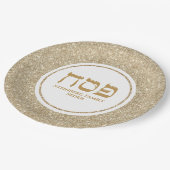 Glam White en Gold Glitter Jewish Passover Papieren Bordje (Gekanteld)