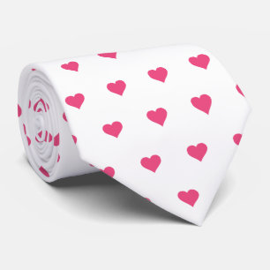 Glam White en Pink Hearts Stropdas