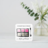 Glam White en roze Eyeshadow Palette Makeup Artist Vierkante Visitekaartje (Staand voorkant)