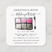 Glam White en roze Eyeshadow Palette Makeup Artist Vierkante Visitekaartje (Achterkant)