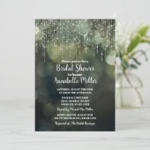 Glam White Fairy Licht donker BOKEH Vrijgezellenfe Kaart (Staand voorkant)