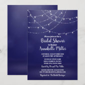 Glam White Fairy Lights Blue Vrijgezellenfeest Kaart (Voorkant / Achterkant)