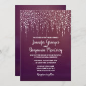 Glam White Fairy Lights ROZE BOKEH bruiloft Kaart (Voorkant / Achterkant)