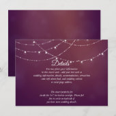 Glam White Fairy Lights Roze Paarse DETAILS Kaart (Voorkant / Achterkant)