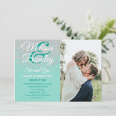 Glam White Glitter Sparkles Blauwgroen Verloving Kaart (Staand voorkant)